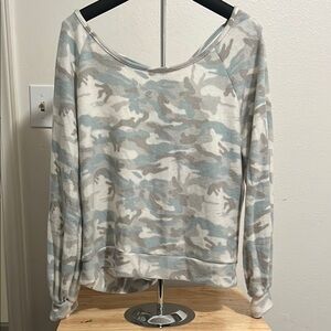 Sew In Love Oversized Gray and White Sweatshirt NWOT